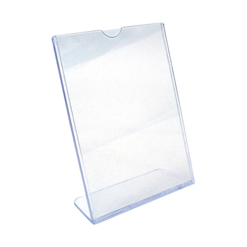 Acrylic Sign Holder | Sign Display Holder L-Shape Slant Back