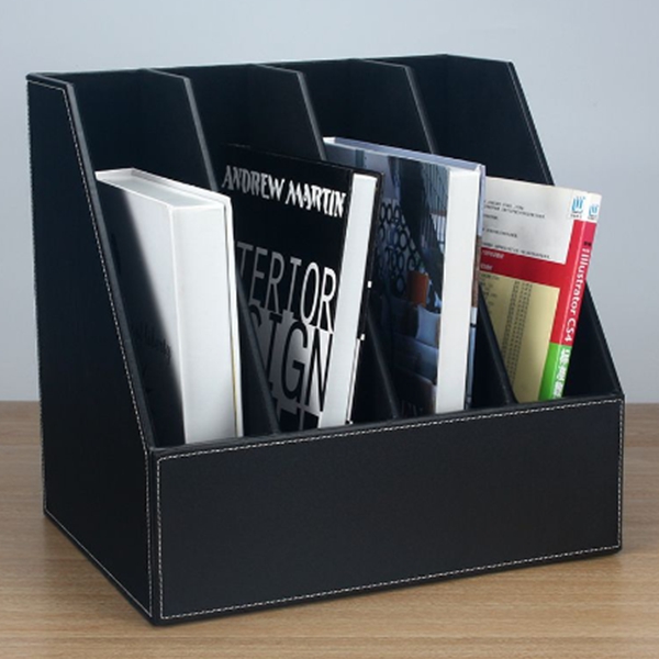 Artificial Leather Bookend | Binder Rack | Binder Holder | File Organizer