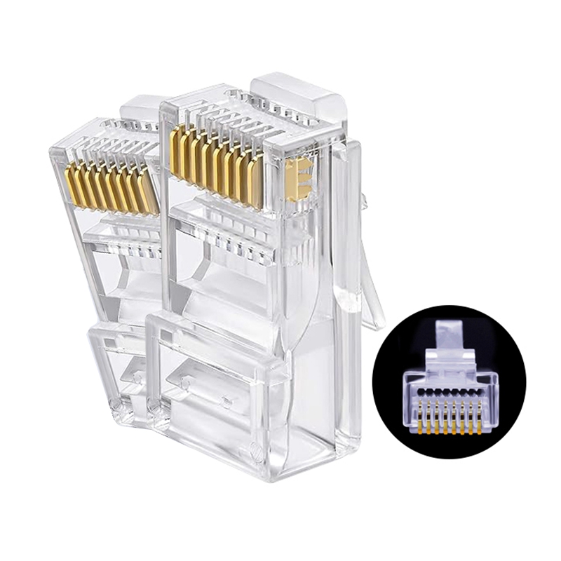 RJ-45 CAT.5E UTP Pass Through Connector 8P8C