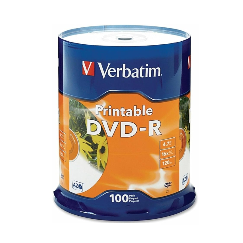 Verbatim DVD-R White Inkjet Printable with Branded Hub