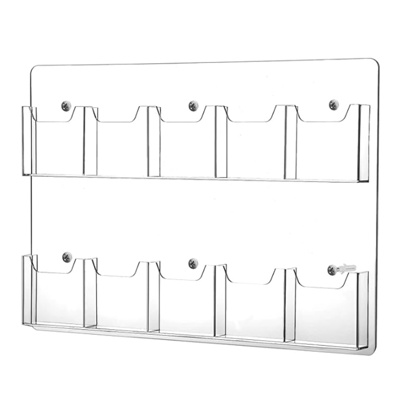 10 Pockets Acrylic Brochure Pamphlet Holder