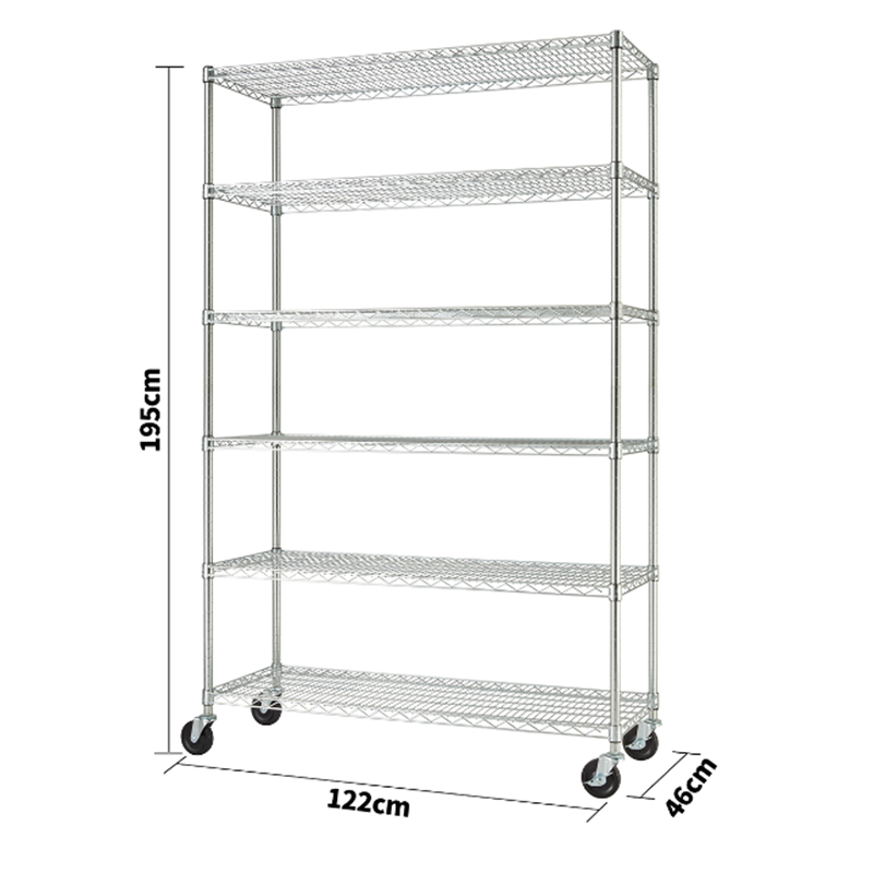 6-Tier Metal Shelves | Metal Shelving | Metal Racks with Wheels