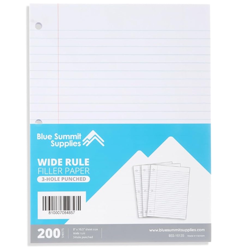 Notebook Paper For Standard 3 Ring Binders