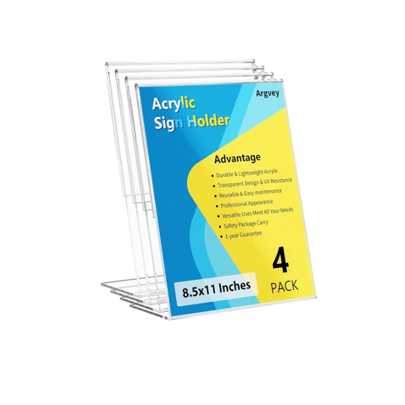 Acrylic Sign Holder | Sign Display Holder L-Shape