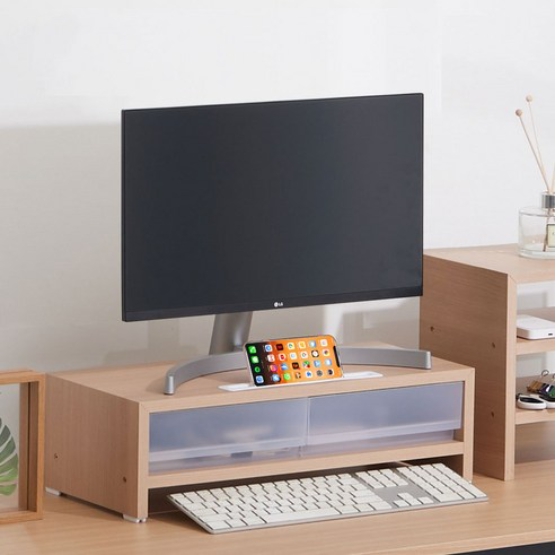 Single Monitor Stand With Drawers