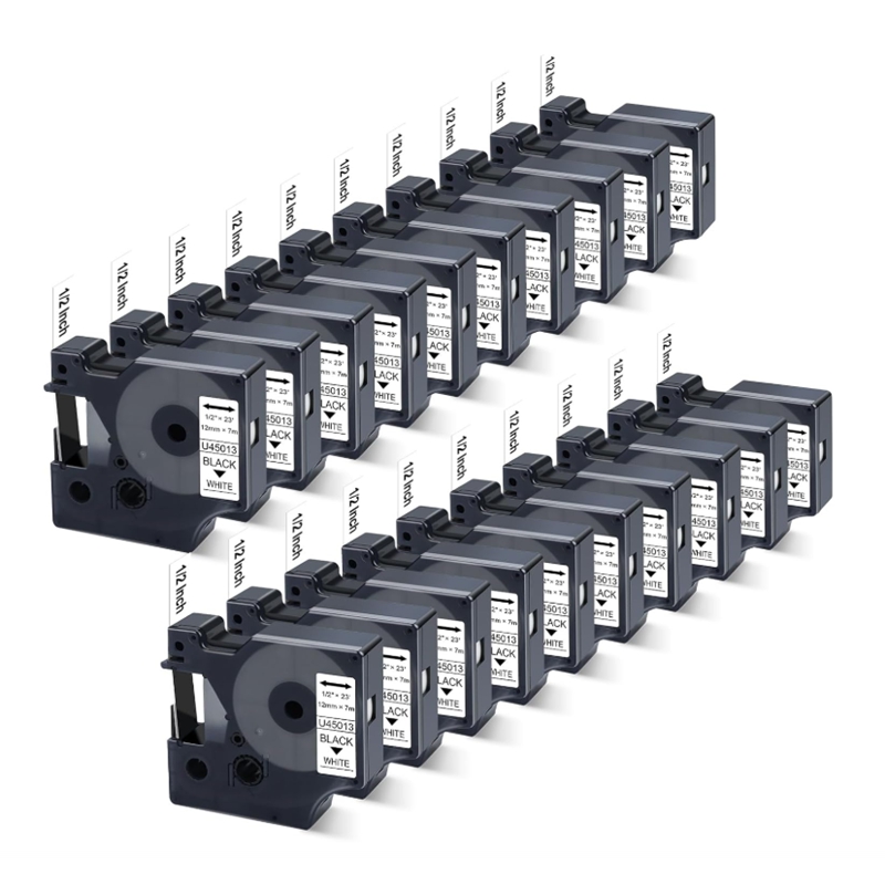 Compatible Label Tape Black on White For DYMO D1 45013