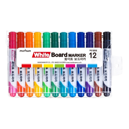Dry Erase Board Marker 12-Color Set