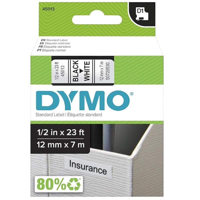 Genuine D1 Plastic Label Tape 12mm