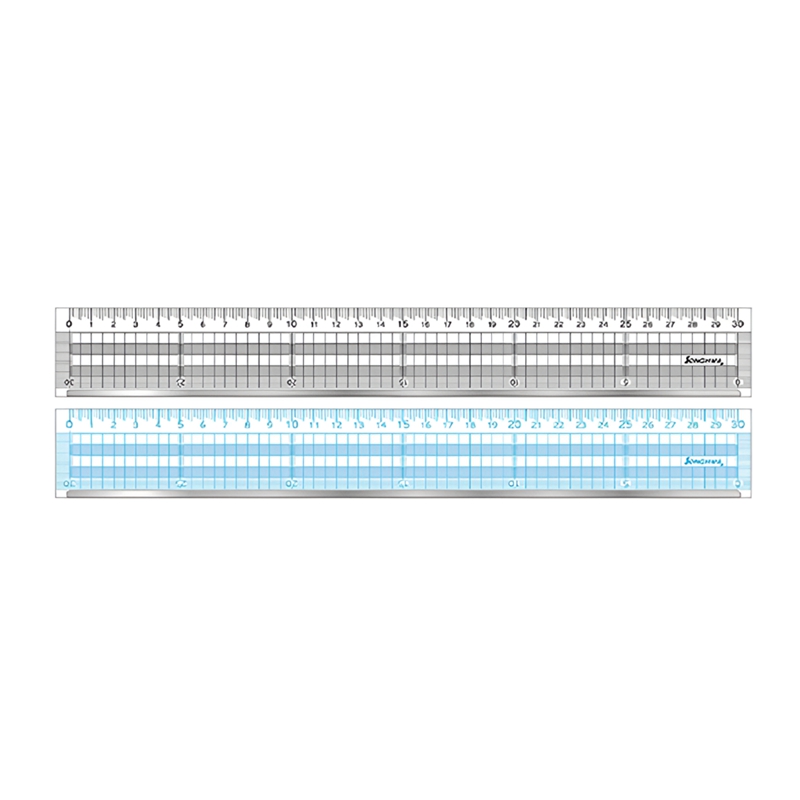 30cm Plastic Ruler with Metal Edge for Cutting