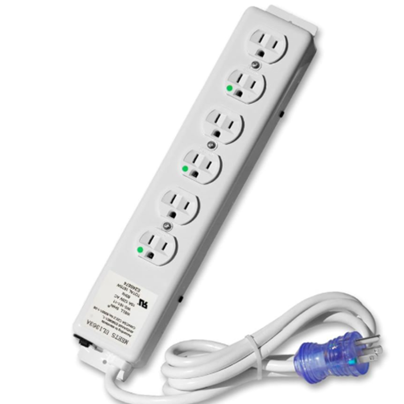 6-Outlet Extension Cord | Hospital-Grade Power Strip (US Type)