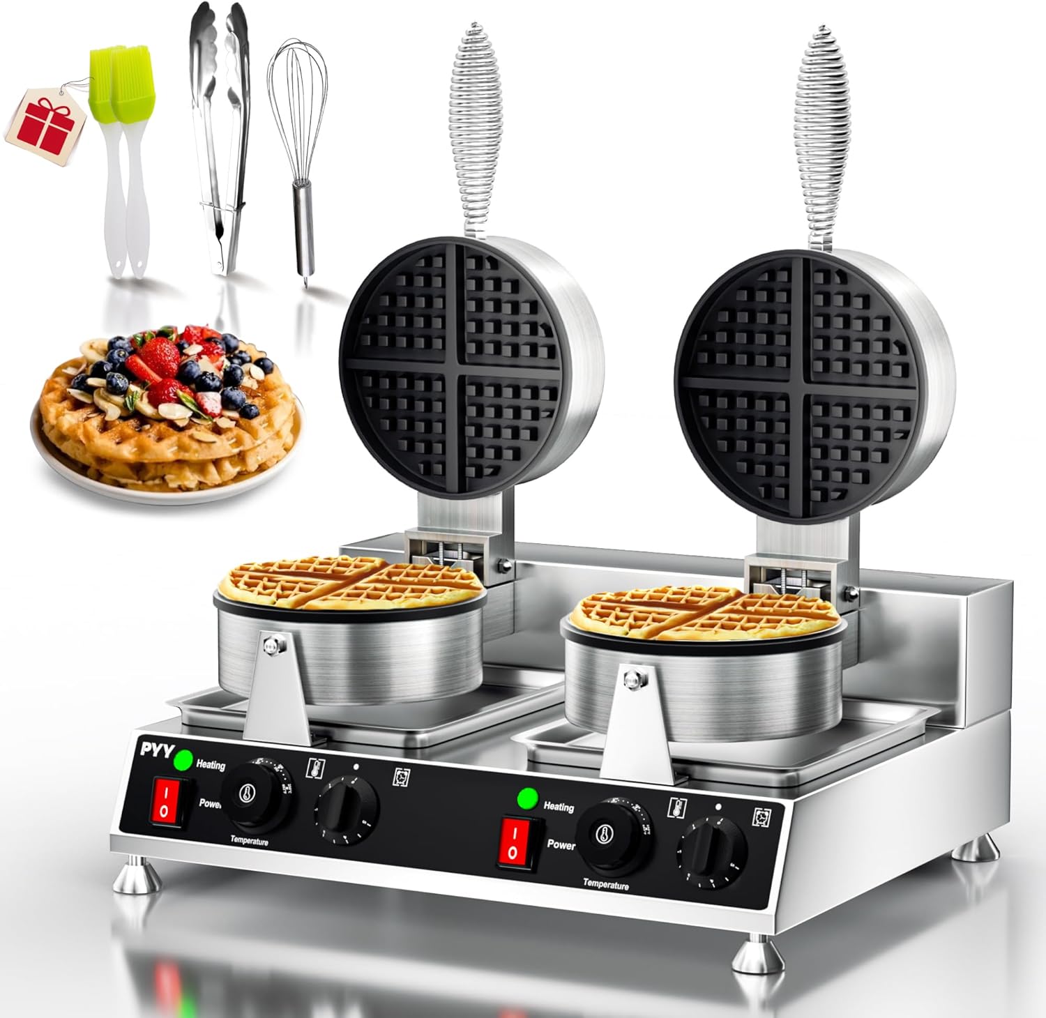 PYY Commercial Waffle Maker | Double Waffle Maker 2500W