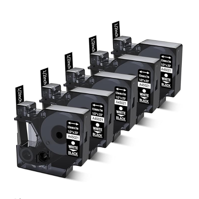 Compatible Label Tape White on Black For DYMO D1 45021