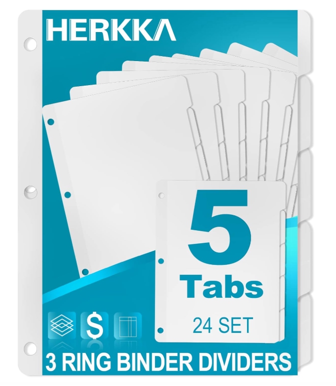 5-Tab Binder Dividers | 3 Ring Binder Dividers