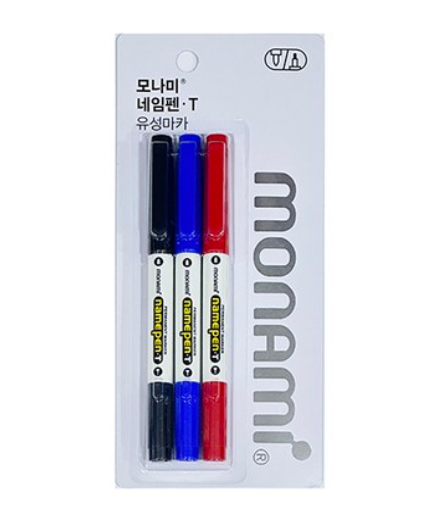 Monami Name Pen T Twin | 3Color Set | Permanent Pen