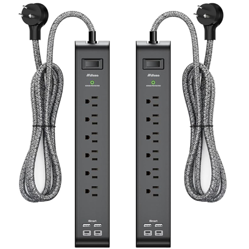 6-Outlet Extension Cord | Power Strip (US Type)
