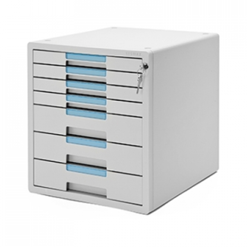7-Tier Index Key Lock Function Flat Drawer Light File Cabinet