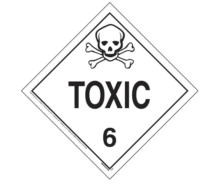 Poison Placard | Worded | Removable Vinyl | Adhesive for Temporary Applications