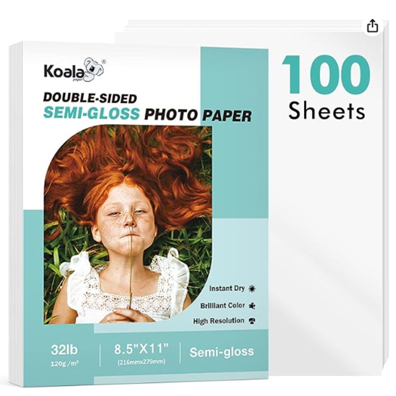 Semi-gloss Photo Paper for Inkjet & Laser Letter Size