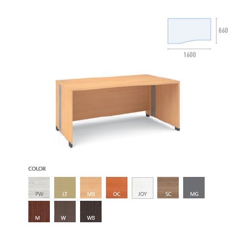 Desk_L/R  (W1600 / Curved line type)